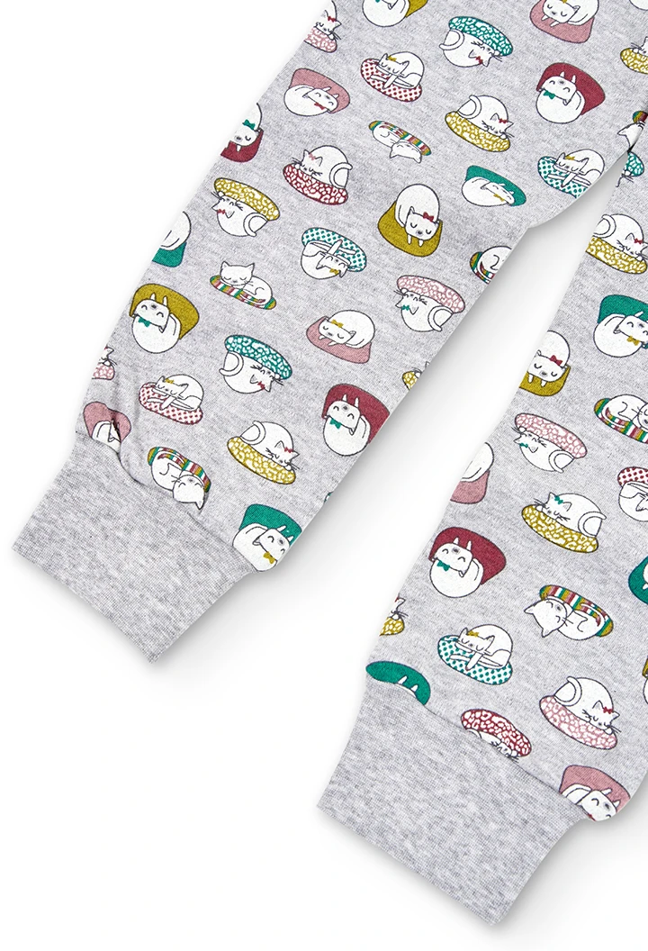 Pyjama en tricot "chats" pour fille
