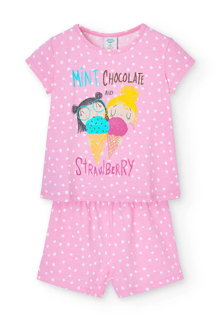 Pigiama jersey per ragazza - organico
