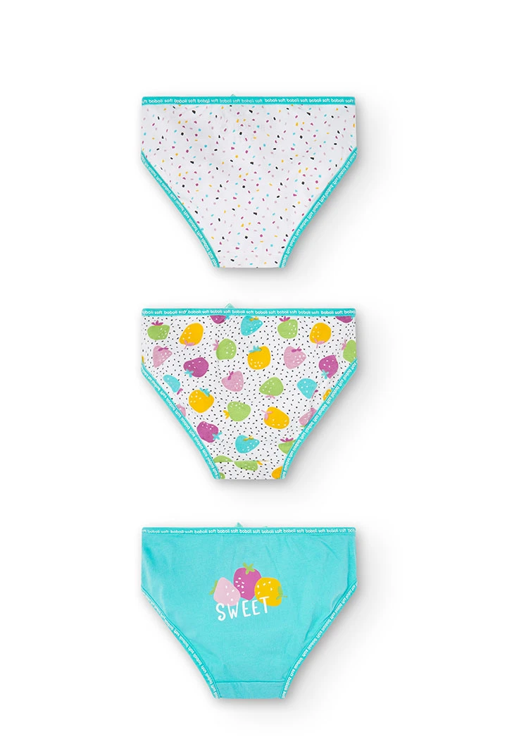 Pack 3 knickers for girl - organic