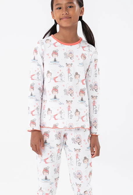 Pijama de punt de nena estampat en vermell