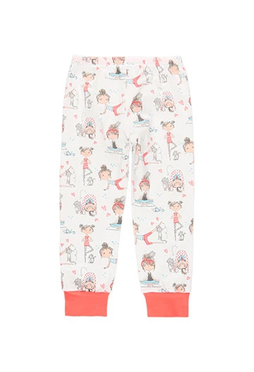 Pijama de punto de niña estampado en rojo