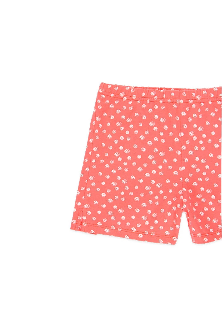 Knitted pyjama shorts for girls printed in white