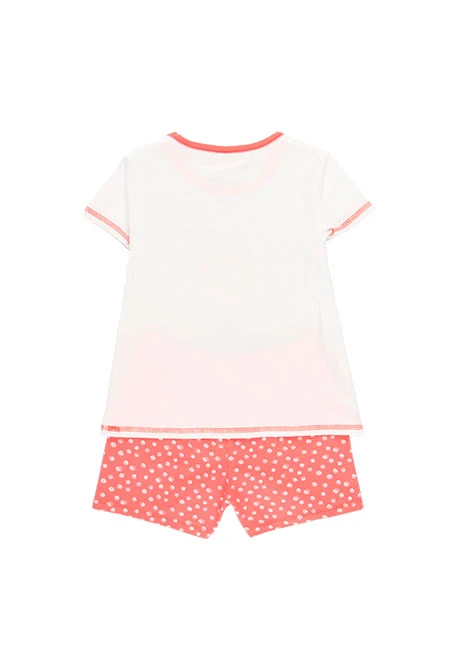 Knitted pyjama shorts for girls printed in white