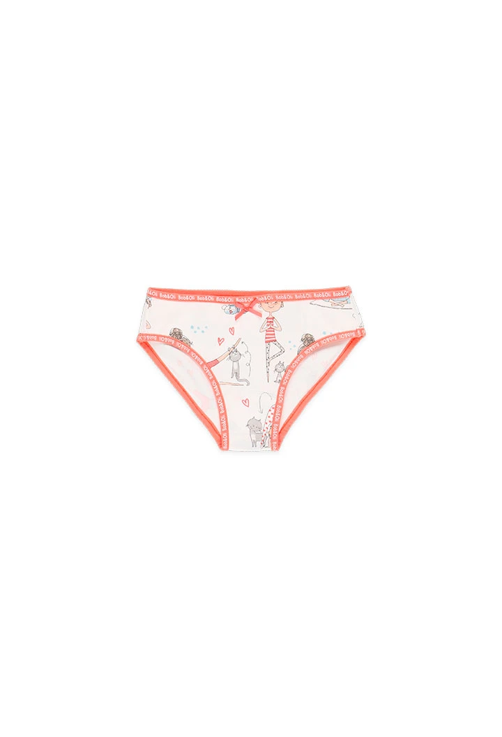 Pack 3 culottes pour fille en coton avec estampage de couleur rouge