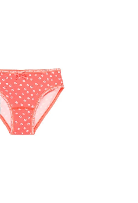 Pack of 3 red printed knickers for girls