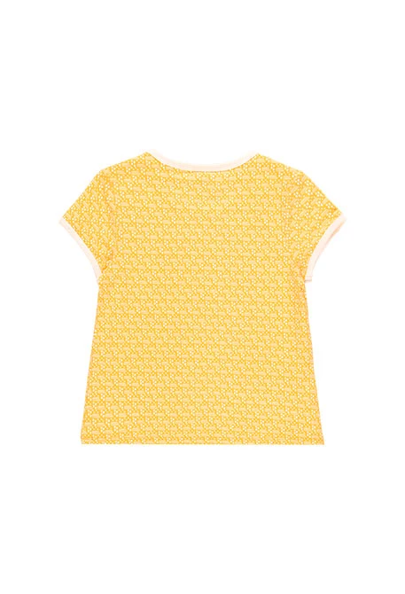 Short knitted pyjamas for girls in yellow