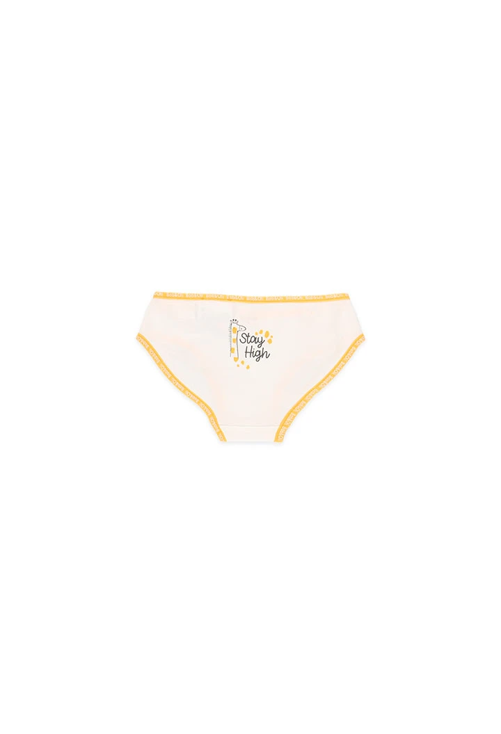 Pack 3 culottes pour fille en coton de color jaune