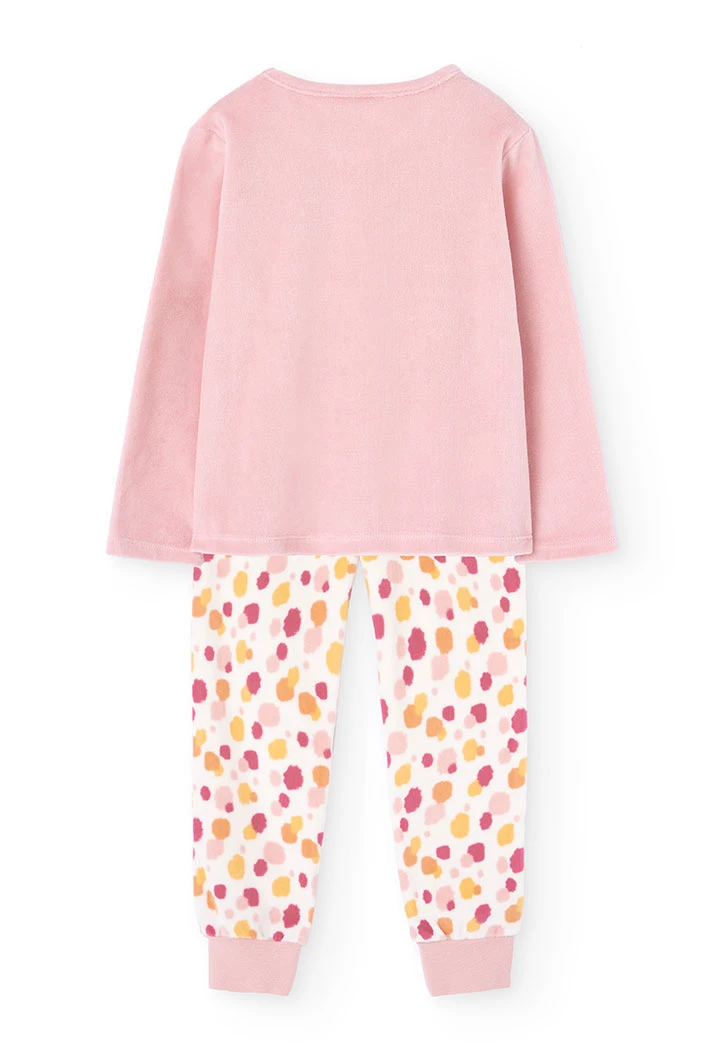 Pyjama en velours rose pour fille