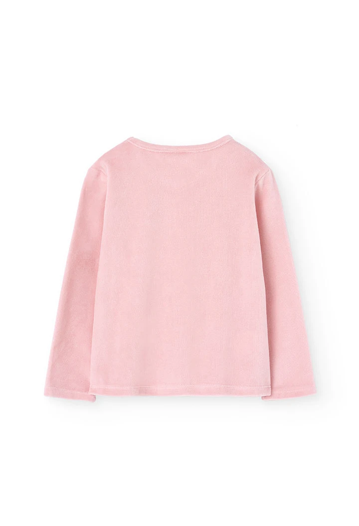 Pyjama en velours rose pour fille