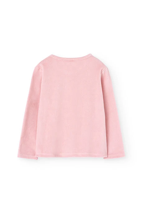 Velvet pyjamas for girls in pink