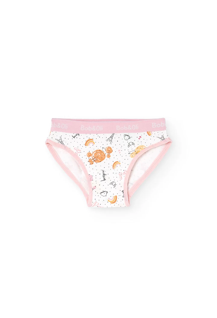 Pack of three pink knickers for girls