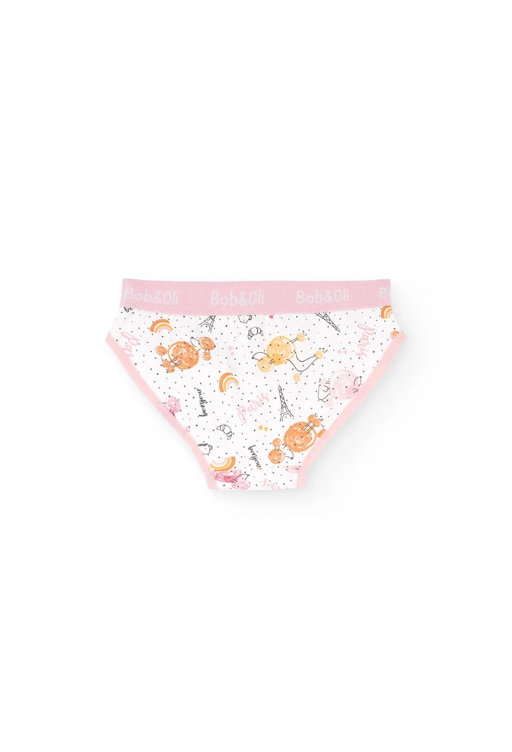 Pack of three pink knickers for girls