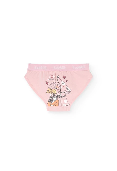 Pack of three pink knickers for girls