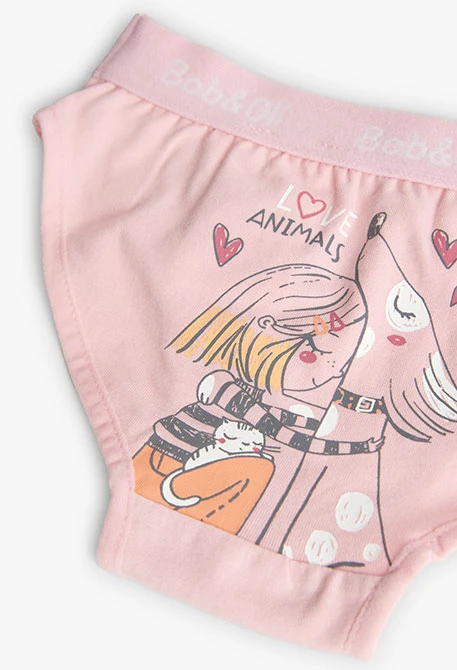 Lot de trois culottes pour fille en rose