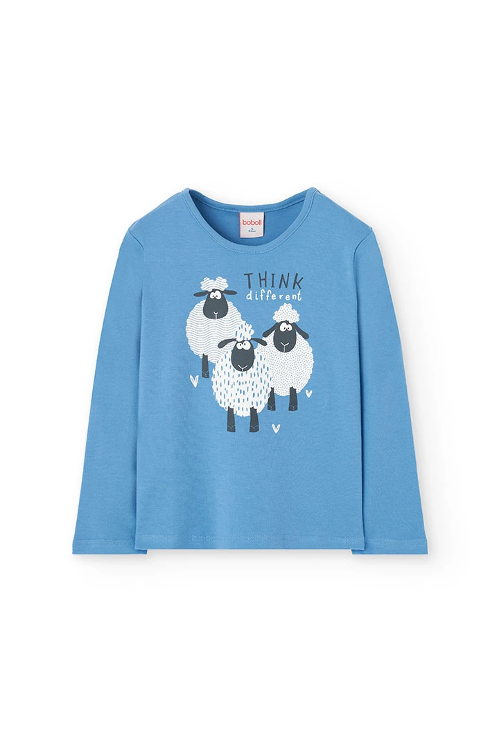 Velvet pyjamas for girls in blue