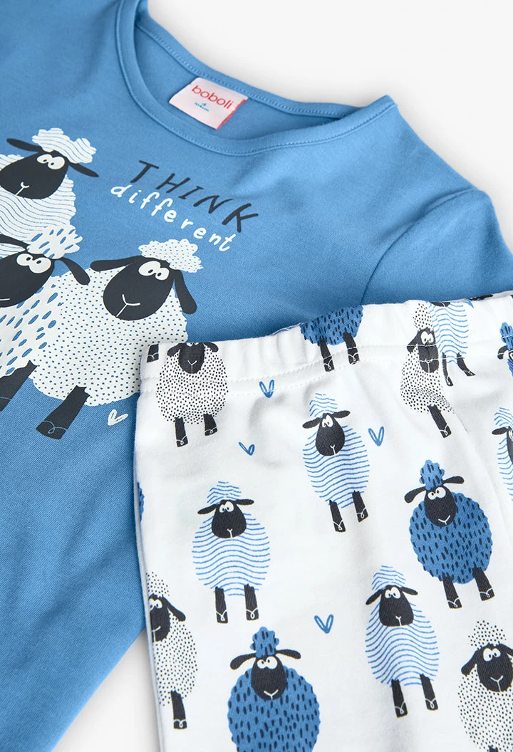 Pyjama en velours bleu pour fille