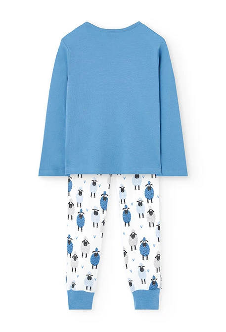 Velvet pyjamas for girls in blue