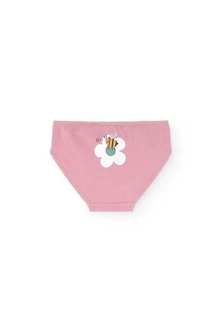 Pack of three floral print knickers for girls