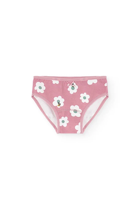 Pack of three floral print knickers for girls