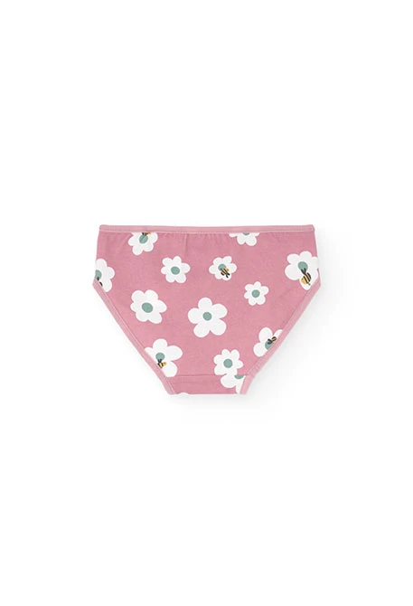 Pack of three floral print knickers for girls