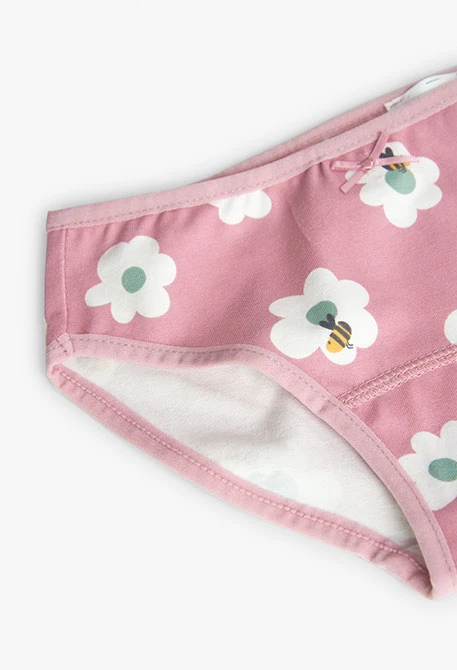 Pack of three floral print knickers for girls