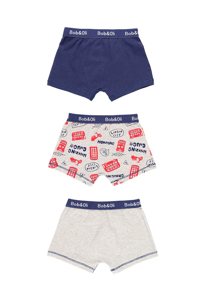 Pack 3 boxers for boy - organic