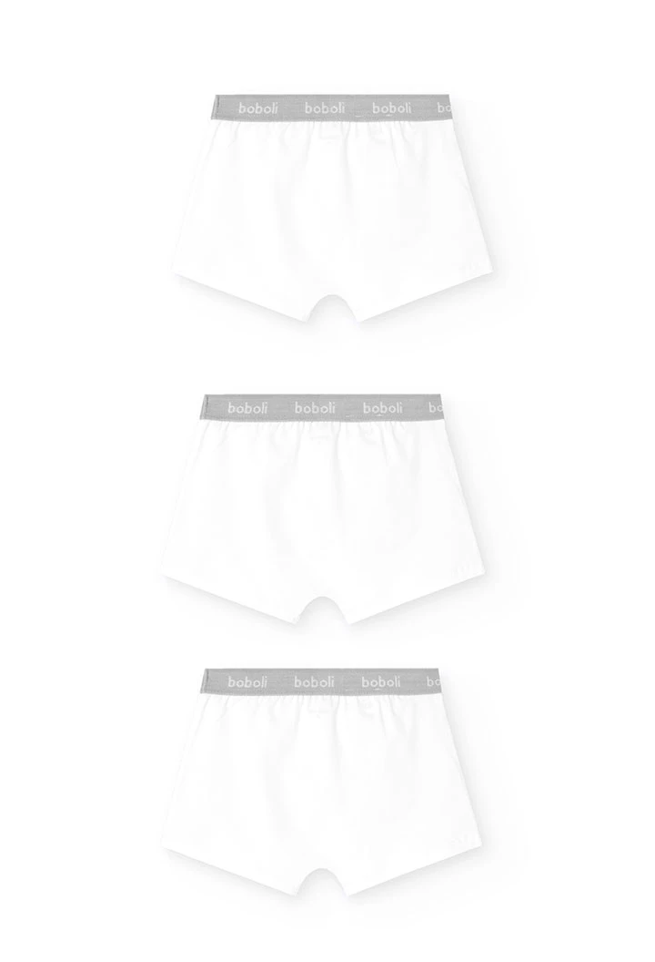 Pack de 3 boxers pour garçon en blanc