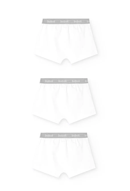 Pack 3 boxers para menino em branco