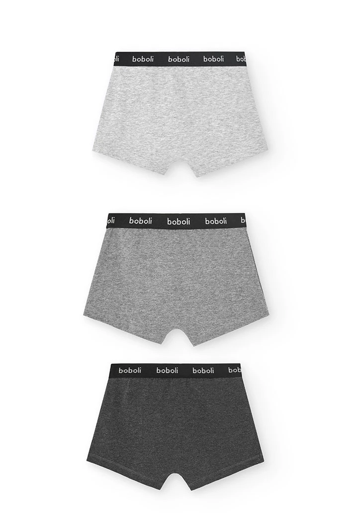 Pack 3 boxers de nen en gris