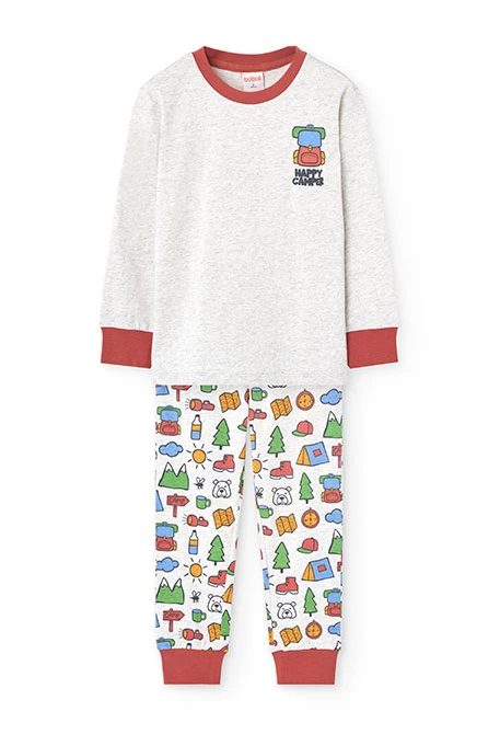 Knit pyjamas for boys with print