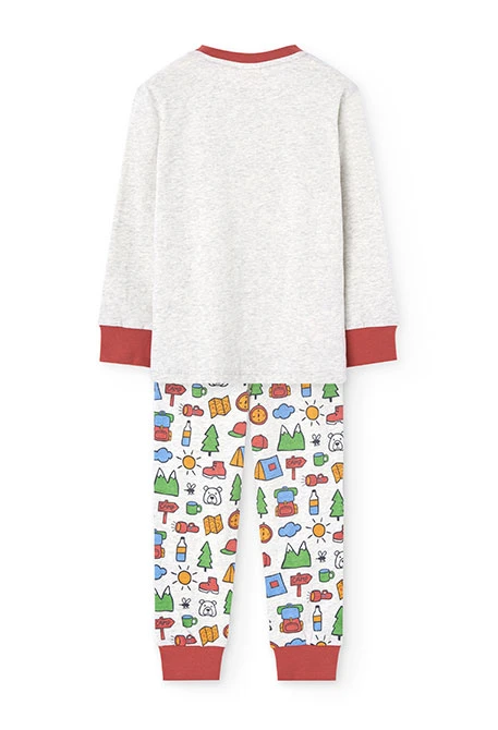 Knit pyjamas for boys with print