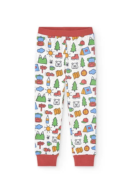 Knit pyjamas for boys with print