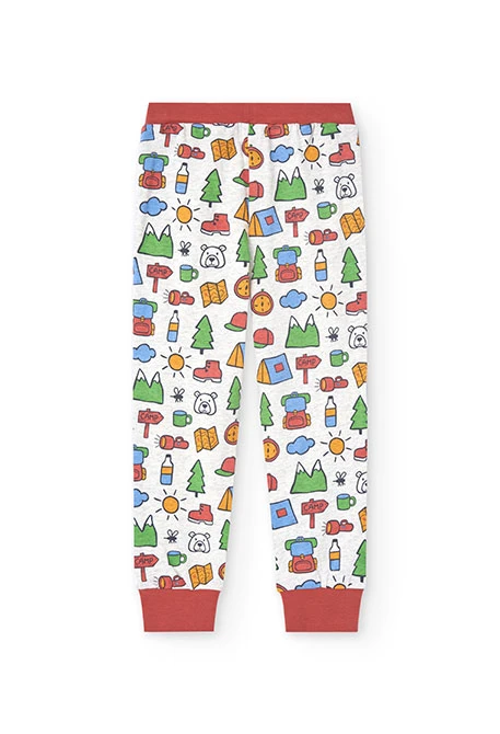 Knit pyjamas for boys with print