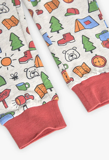 Knit pyjamas for boys with print