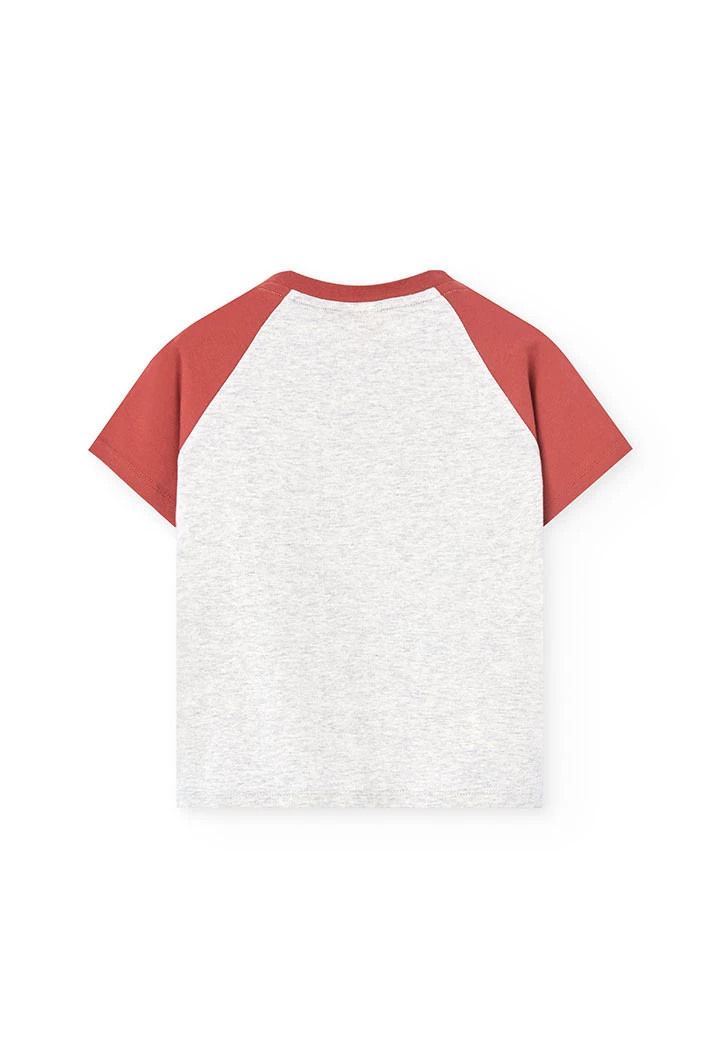 Pigiama corto in maglia per bambino di colore arancione