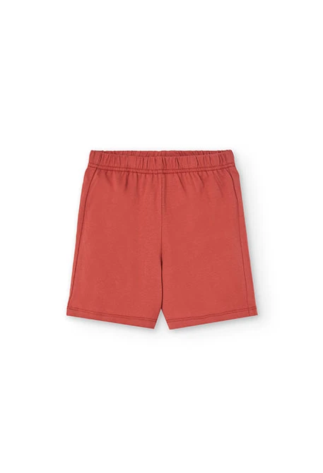 Short knit pyjamas for boy in orange colour