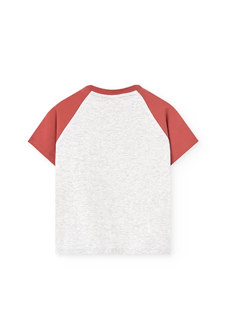 Short knit pyjamas for boy in orange colour
