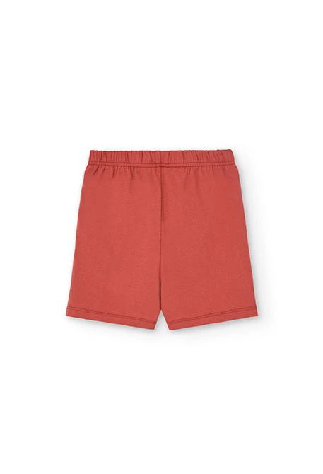 Short knit pyjamas for boy in orange colour
