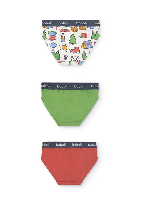 Paquet de 3 slips en jersey pour garçon en couleur orange