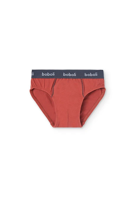 Paquet de 3 slips en jersey pour garçon en couleur orange