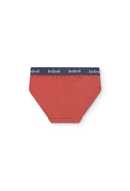 Pack of 3 knitted briefs for boys in orange colour
