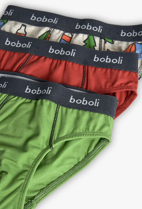 Pacco di 3 slip in maglia per bambino di colore arancione.