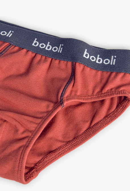 Pack of 3 knitted briefs for boys in orange colour