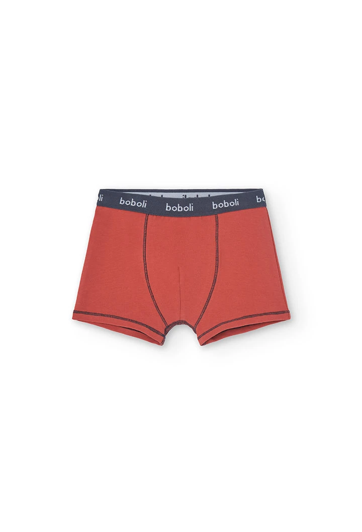 Confezione da 3 boxer in maglia per bambino con stampa in colore rosso, blu e altri colori.