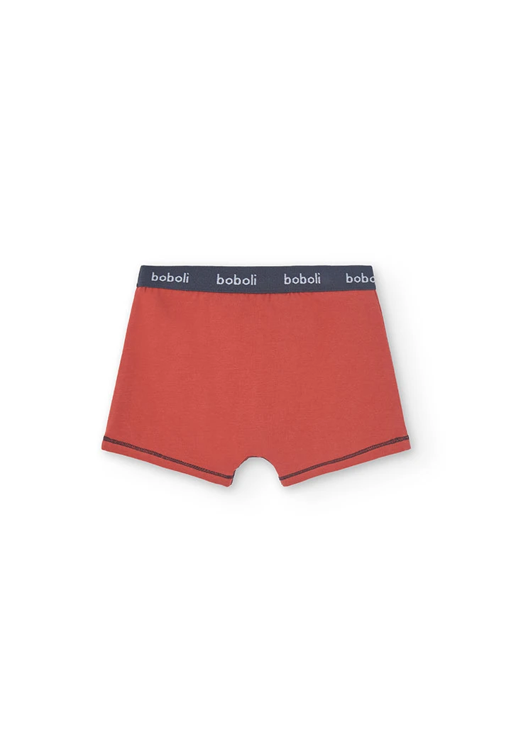 Confezione da 3 boxer in maglia per bambino con stampa in colore rosso, blu e altri colori.