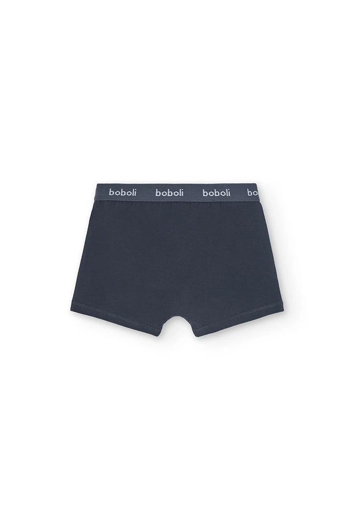 Confezione da 3 boxer in maglia per bambino con stampa in colore rosso, blu e altri colori.