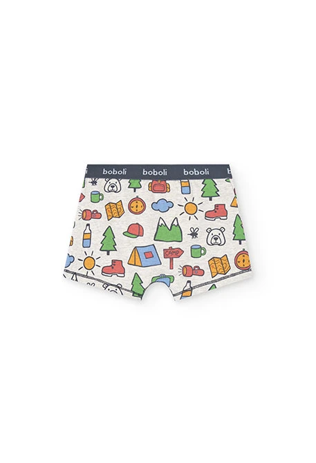 Lot de 3 boxers en jersey pour garçon avec imprimé en rouge, bleu et autres couleurs.