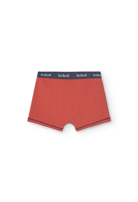 Lot de 3 boxers en jersey pour garçon avec imprimé en rouge, bleu et autres couleurs.