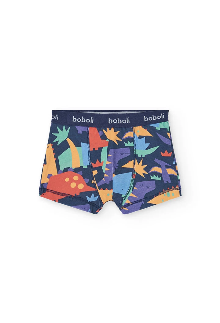 Boxer in maglia dinosauri blu