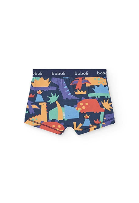 Boxers en maille dinosaures bleu